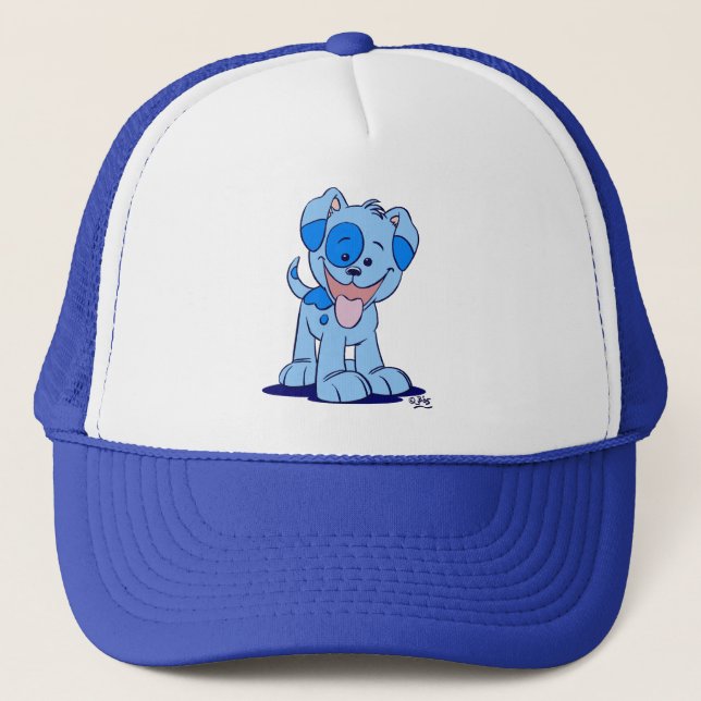 Petit casquette bleu de camionneur de chiot (Devant)