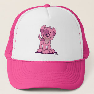 Petit casquette rose de camionneur de chiot