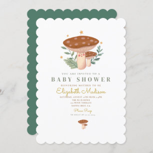 Petit champignon Aquarelle Baby shower Invitation