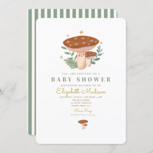 Petit champignon Aquarelle Baby shower Invitation