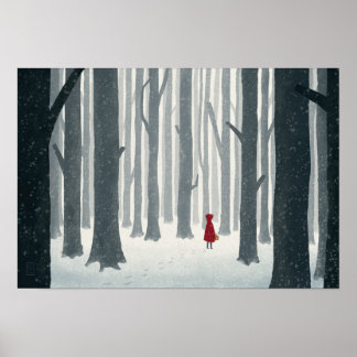 Petit chaperon rouge Affiche illustrée