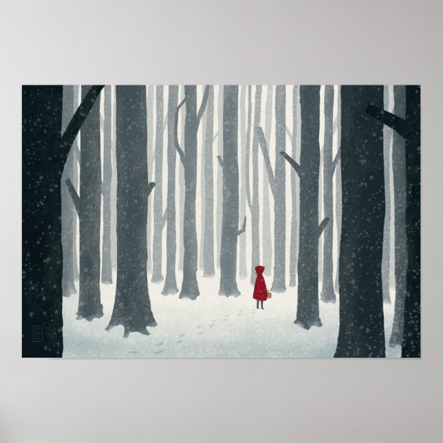 Petit chaperon rouge Affiche illustrée (Devant)