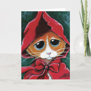 Petit Chaperon Rouge   Carte de voeux Cat Art
