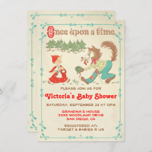 Petit chaperon rouge Hood Baby Douche Invitations