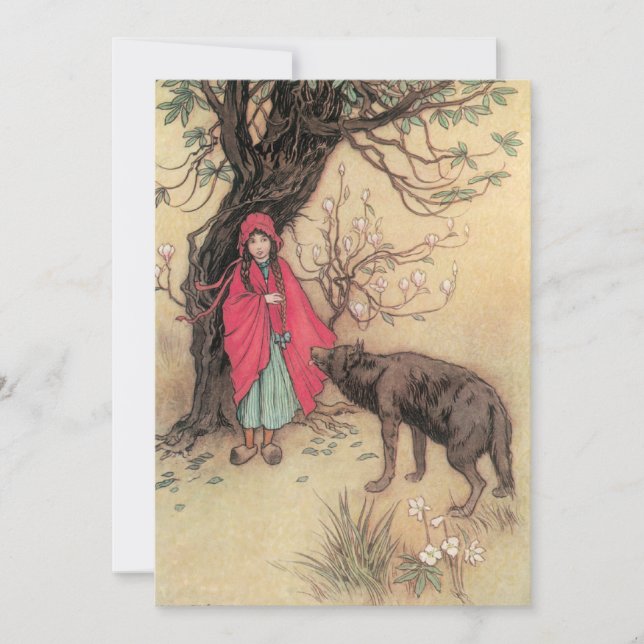 Petit chaperon rouge par Warwick Goble Invitation (Devant)