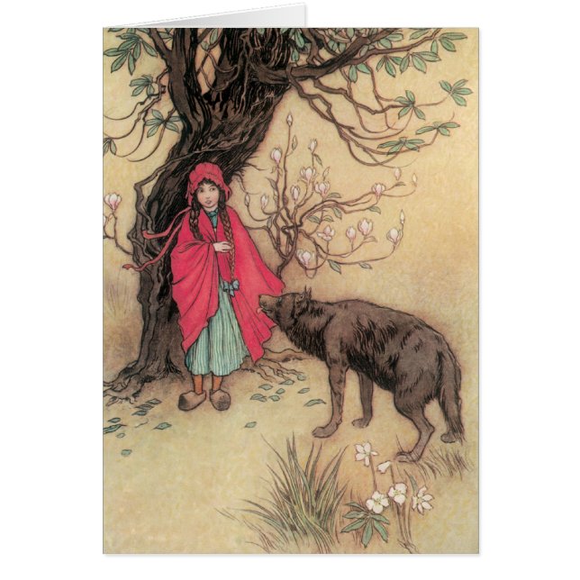 Petit Chaperon Rouge vintage par Warwick Goble (Devant)