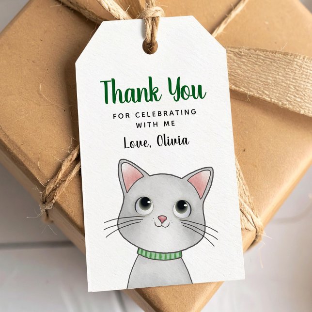 Petit chat merci d'être venu Étiquette de cadeau (Créateur téléchargé)