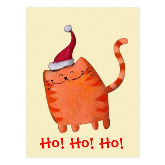 Petit chat mignon de Noël Carte Postale
