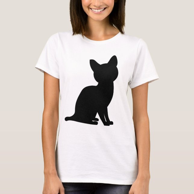 PETIT CHAT NOIR T-SHIRTS TEE - SHIRTS (Devant)