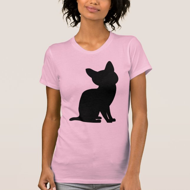 PETIT CHAT NOIR T-SHIRTS TEE - SHIRTS (Devant)