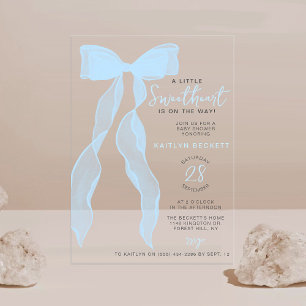 Petit Chéri Élégant Invitation Baby Shower Bleu