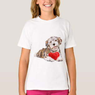 Petit chien avec coeur T-shirt cadeau pour animal 