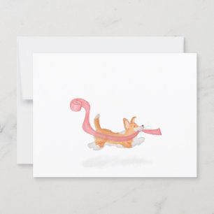 Petit chiot de corgi volant carte postale