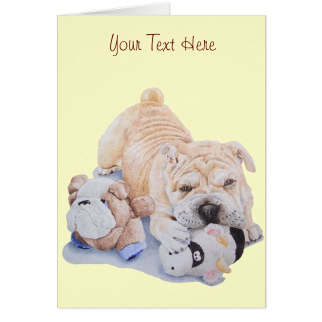 Petit chiot shar pei avec portrait art nounours (Devant)