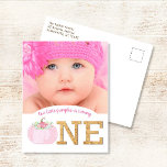 Petit Citrouille 1er anniversaire Invitation fille<br><div class="desc">Ce design de premier anniversaire rustique, boho, sur le thème de la chute présente un joli citrouille rose aquarelle surmonté de fleurs avec espace pour une photo! Cliquez sur le bouton personnaliser pour plus de flexibilité en ajoutant votre texte ! Des variantes de ce design, des couleurs supplémentaires, ainsi que...</div>