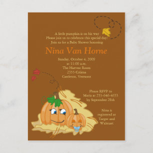 Petit Citrouille  automne Baby shower Invitation