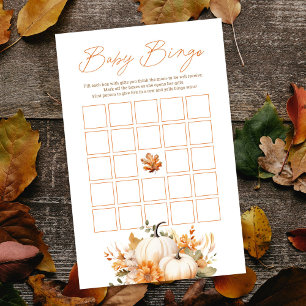 Petit Citrouille Automne Floral Baby Bingo Douche
