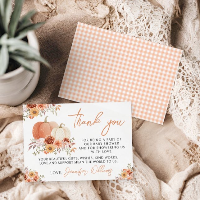 Petit Citrouille Baby Girl Douche Carte de remerci (Créateur téléchargé)