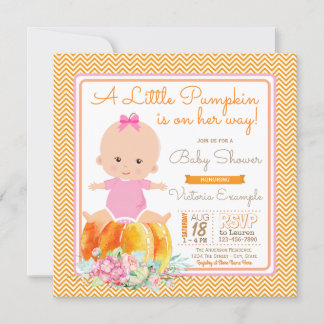 Petit Citrouille Baby Girl Douche Invitation
