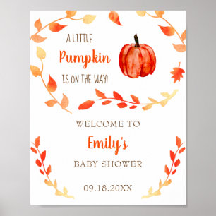 Petit Citrouille Baby shower  Affiche de bienvenue