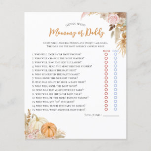 Petit Citrouille Boho Automne Baby shower Floral J