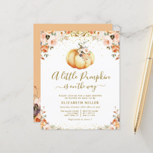 petit citrouille en route baby shower invitation