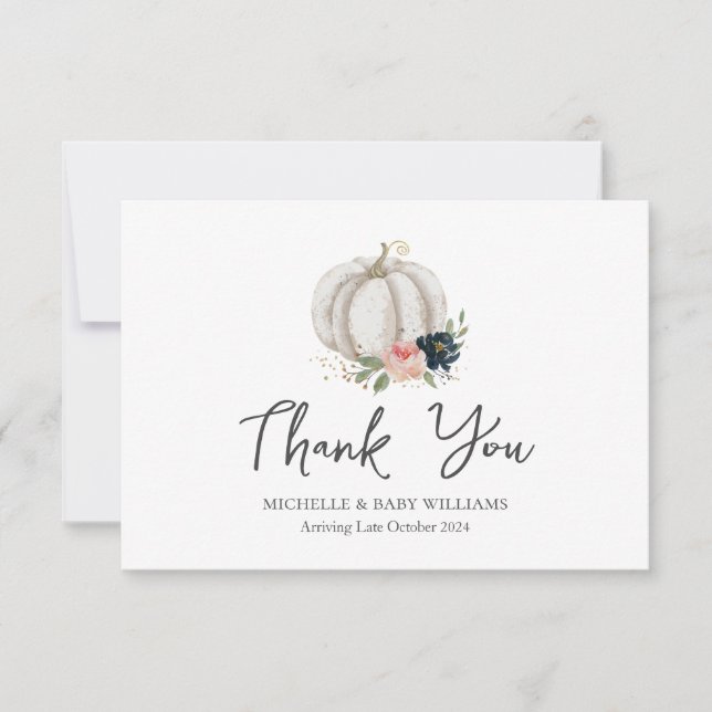 Petit Citrouille En Route Baby shower Merci (Devant)