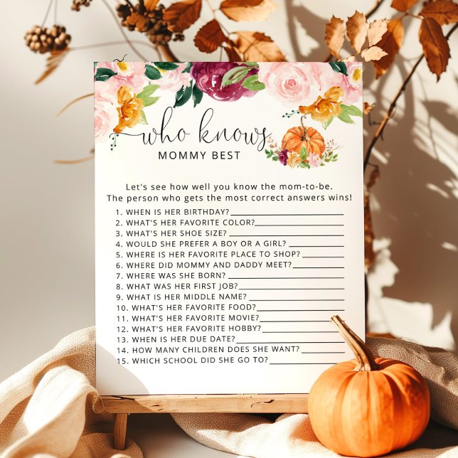 Petit citrouille floral Qui connaît maman meilleur (Créateur téléchargé)