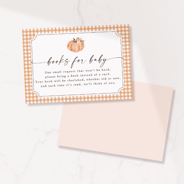 Petit Citrouille Gingham Livres pour Bébé Carte (Créateur téléchargé)