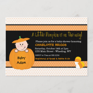 Petit Citrouille Halloween Baby Shower Invitations