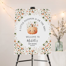 Petit Citrouille mignon sur le chemin Baby shower