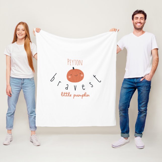 petit citrouille personnalisé couverture polaire (En situation)