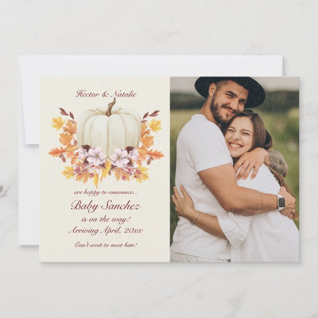 Petit Citrouille Sur Le Chemin Faire-part Photo (Devant)