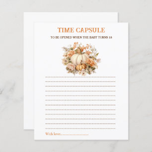 Petit Citrouille temps Capsule Card Baby shower d'