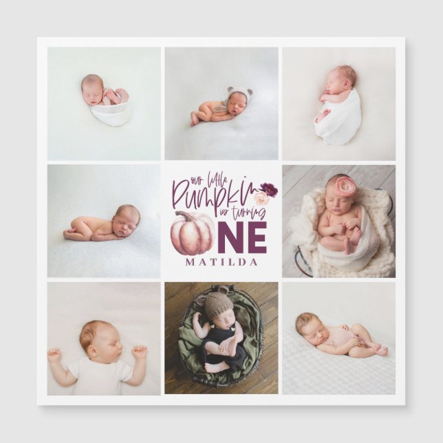 petit citrouille violet 1er anniversaire multi pho (Devant)