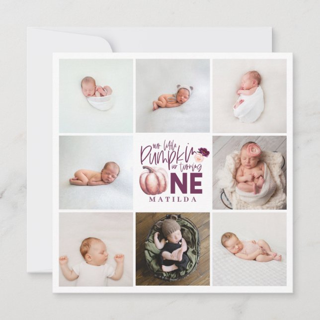 petit citrouille violet 1er anniversaire multi pho (Devant)