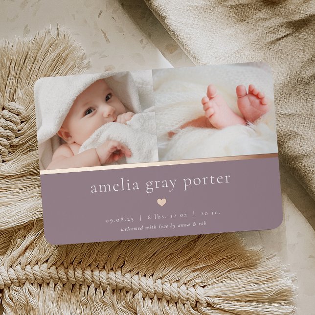 Petit Coeur | Deux Faire-part de naissance photo (Créateur téléchargé)