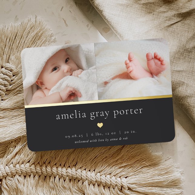 Petit Coeur | Deux Faire-part de naissance photo (Créateur téléchargé)