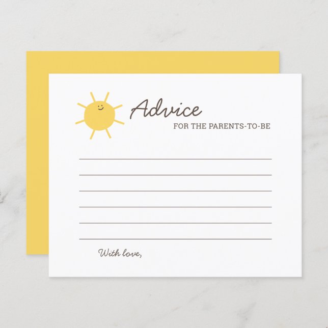 Petit Conseil Bébé Sunshine Pour Les Parents À Êtr (Devant / Derrière)