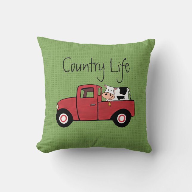 Petit Coussin de Traversin de Camion Rouge Country (Recto)