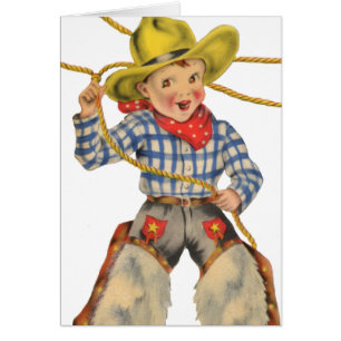 Petit cowboy avec le lasso