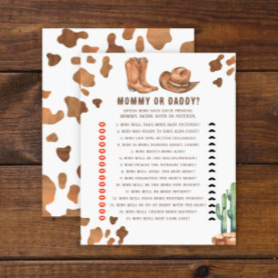 Petit cowboy - jeu pour baby shower maman ou papa