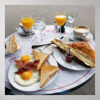 Petit déjeuner à Paris France Poster