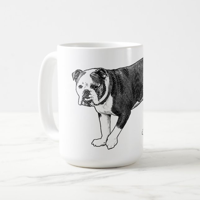 Petit-déjeuner Bulldog, Mug en points Manga (Devant gauche)