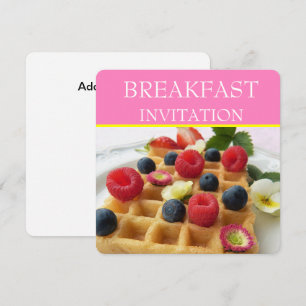 Petit déjeuner de gaufres et de fruits Invitations