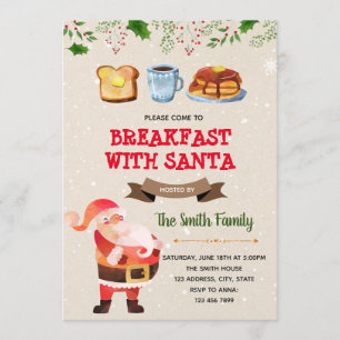 Petit déjeuner de Noël mignon avec invitation Père
