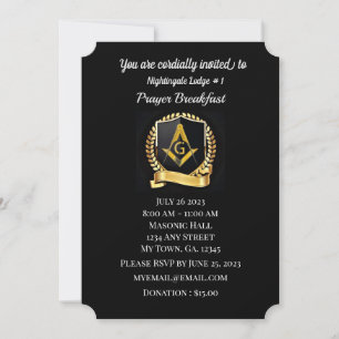 Petit-déjeuner de prière Freemason Invitation