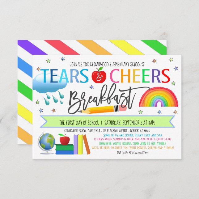 Petit déjeuner Invitation Larmes et encouragements (Devant / Derrière)