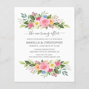 Petit-déjeuner Mariage aquarelle Rose jardin