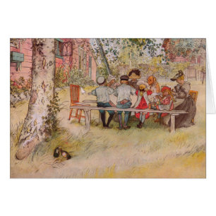 Petit-déjeuner sous le big Birch par Carl Larsson